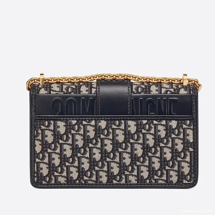 Cheap Bag 30 Chain Motif Canvas Blue Dior Montaigne Oblique 0429 Luxury